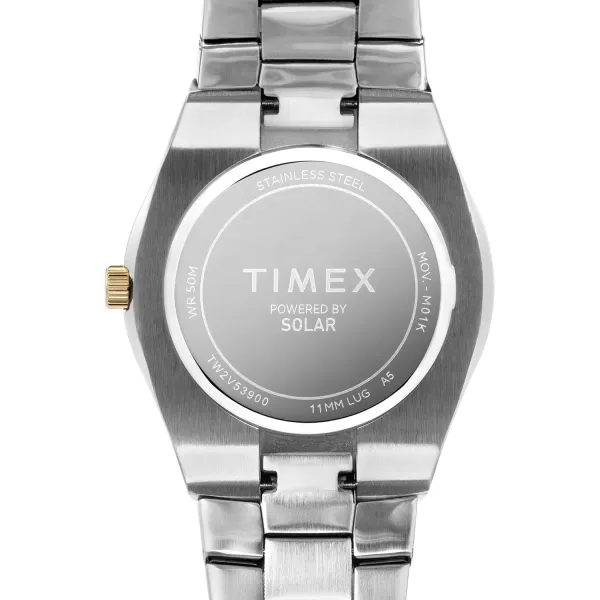 Timex Mens Solar Premium Dress 43mm Watchtwo toneblue