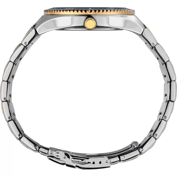 Timex Mens Solar Premium Dress 43mm Watchtwo toneblue