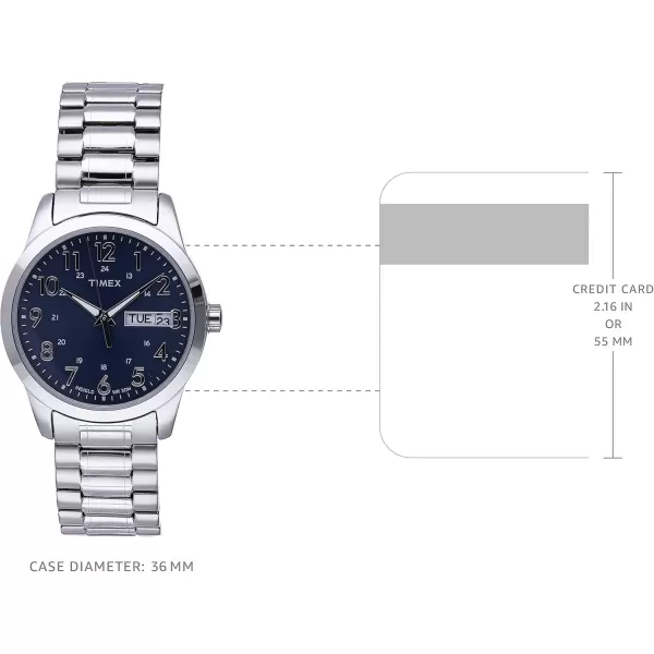 Timex Mens South Street Sport 36mm Watch Box SetSilverToneBlue