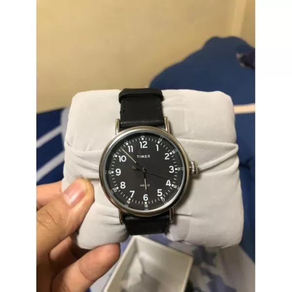 Timex Mens Standard 40mm WatchBlackSilver