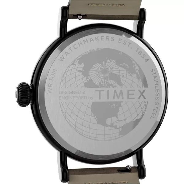 Timex Mens Standard 40mm WatchBrownGunmetalBlue