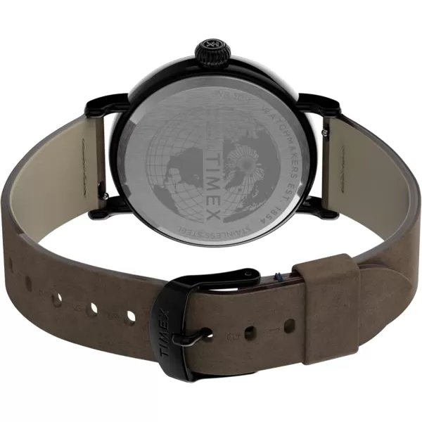 Timex Mens Standard 40mm WatchBrownGunmetalBlue