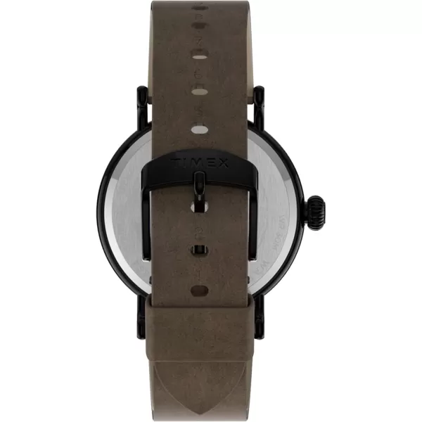 Timex Mens Standard 40mm WatchBrownGunmetalBlue