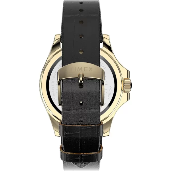 Timex Womens Kaia 40mm WatchBlackGoldToneGoldTone