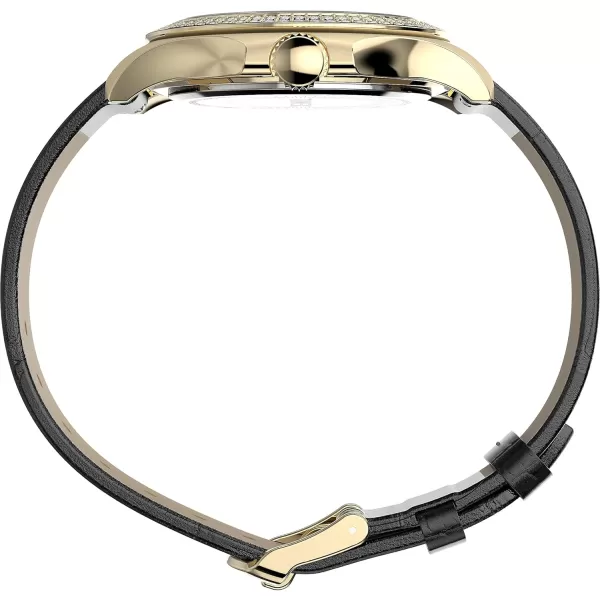 Timex Womens Kaia 40mm WatchBlackGoldToneGoldTone