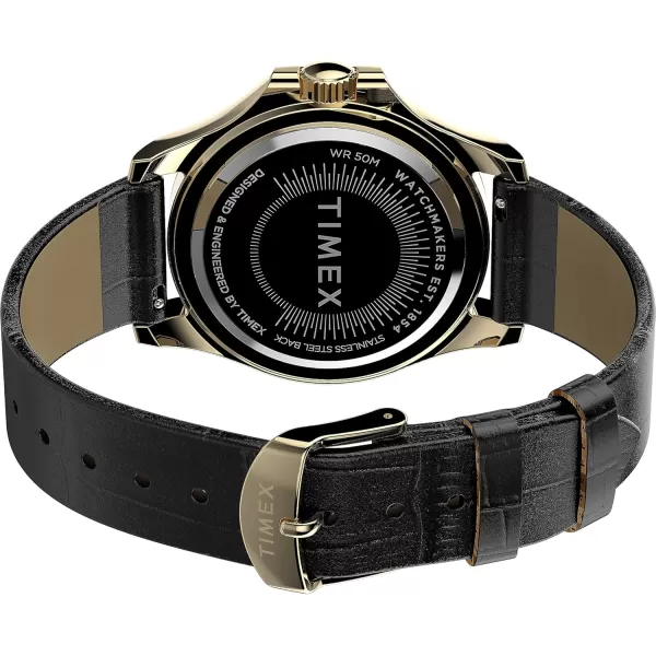 Timex Womens Kaia 40mm WatchBlackGoldToneGoldTone
