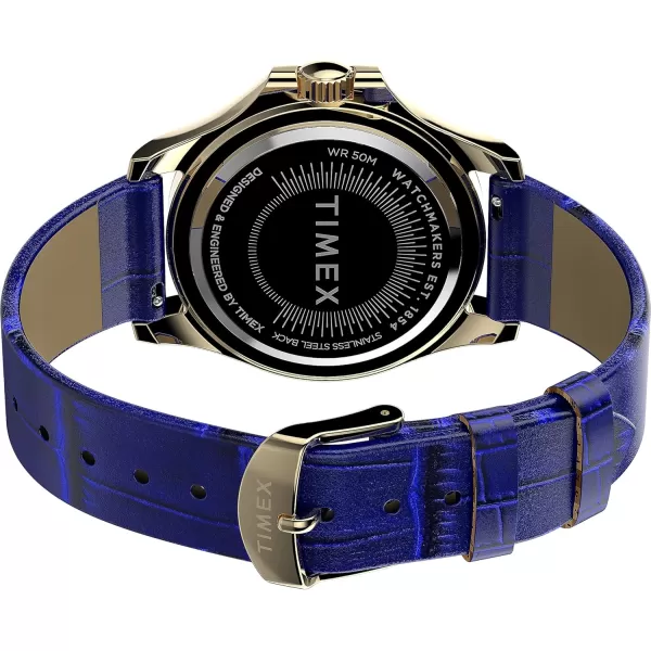 Timex Womens Kaia 40mm WatchBlueGoldToneGoldTone