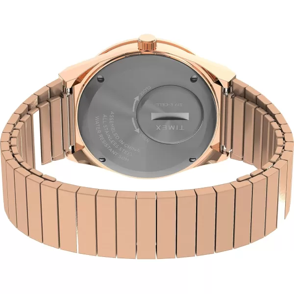 Timex Womens Q 36mm WatchRose GoldToneRose GoldToneRose GoldTone