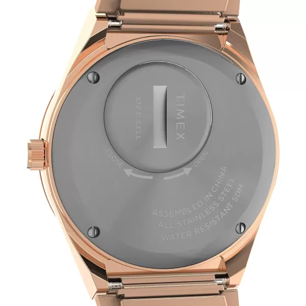 Timex Womens Q 36mm WatchRose GoldToneRose GoldToneRose GoldTone