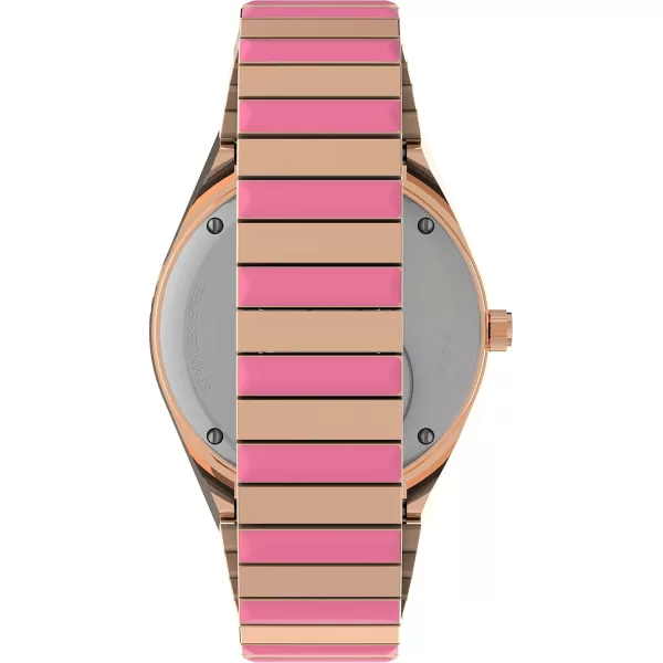 Timex Womens Q 36mm WatchTwoTonePinkRose GoldTone