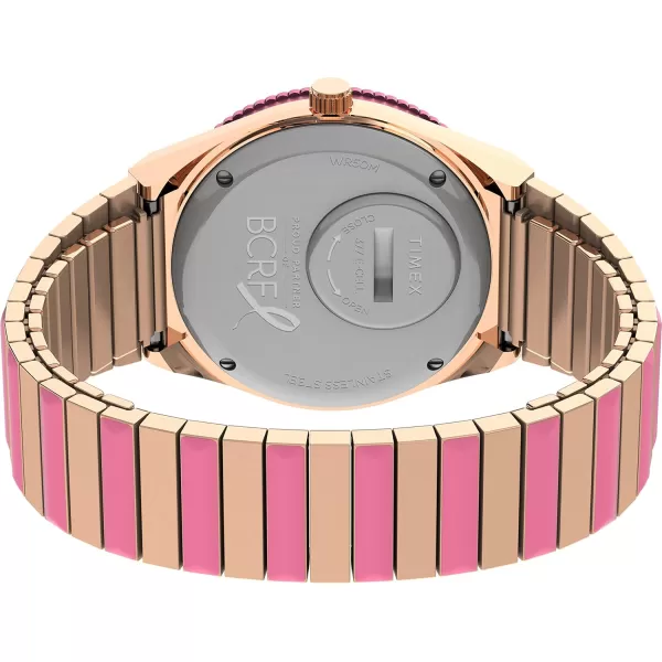 Timex Womens Q 36mm WatchTwoTonePinkRose GoldTone