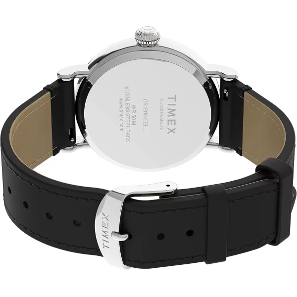 Timex x Peanuts Standard 40mm WatchPeanuts Christmas BlackSilverToneWhite