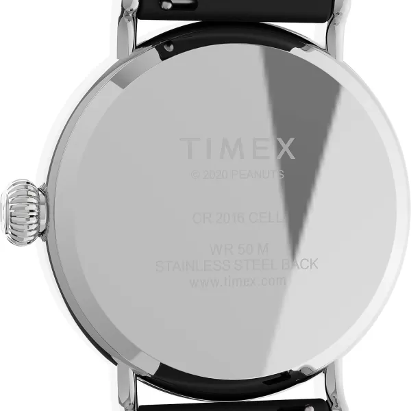 Timex x Peanuts Standard 40mm WatchPeanuts Christmas BlackSilverToneWhite
