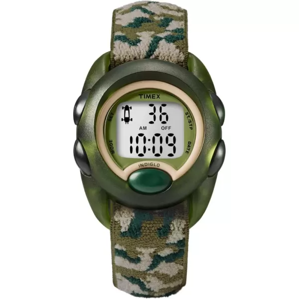 Timex Boys T71912 Time Machines Digital Green Camouflage Elastic Fabric Strap Watch