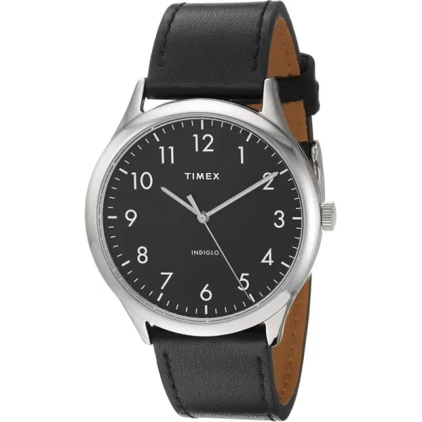 Timex Mens Easy Reader WatchBlackSilverToneBlack40mm
