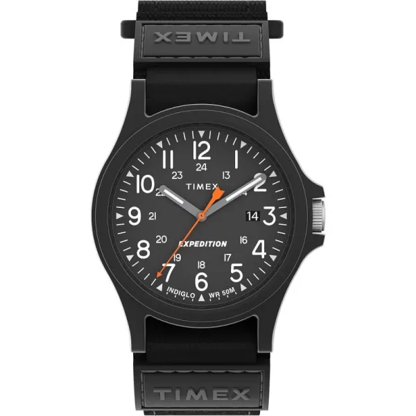 Timex Mens Expedition Acadia 40mm WatchBlackBlackBlackFastwrap