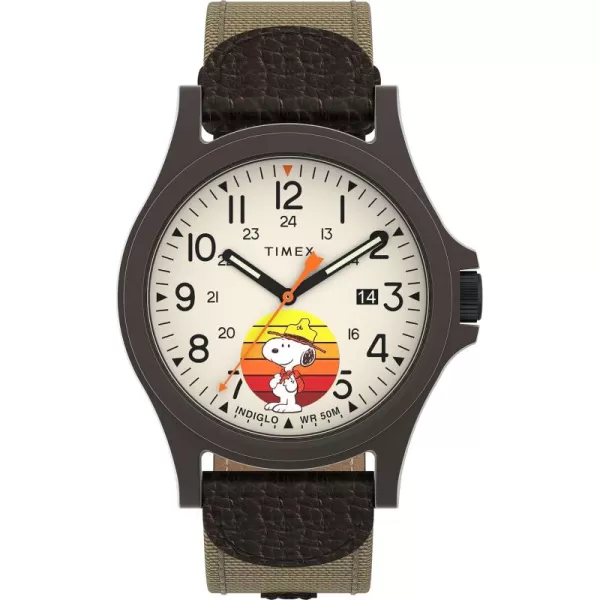 Timex Mens Expedition Acadia 40mm WatchBrownNaturalBrown
