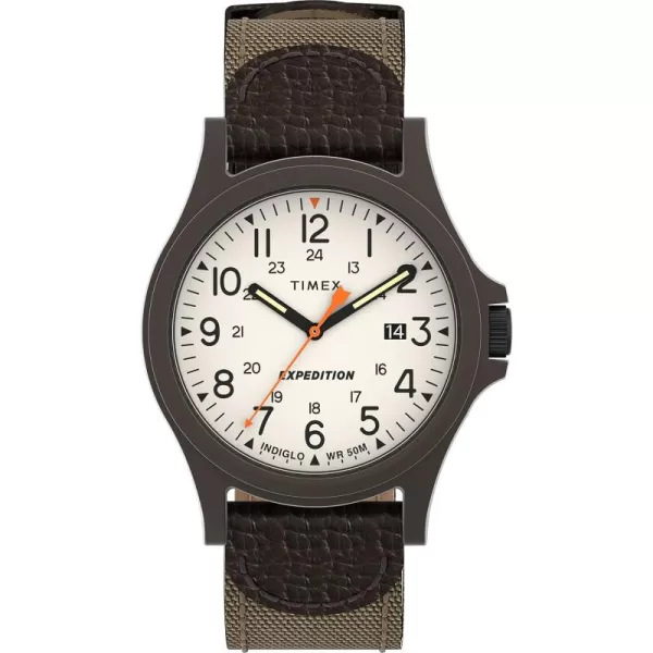 Timex Mens Expedition Acadia 40mm WatchBrownNaturalBrownFabric