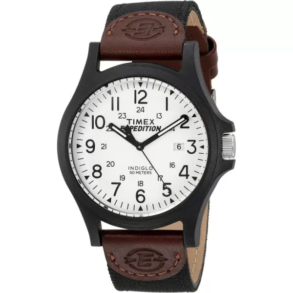 Timex Mens Expedition Acadia 40mm WatchBrownWhiteBlack