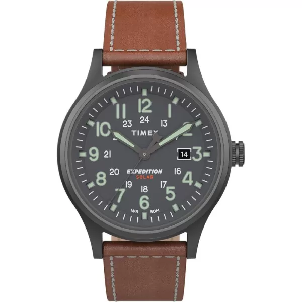 Timex Mens Expedition Scout SolarPowered 40mm WatchBrownGunmetal