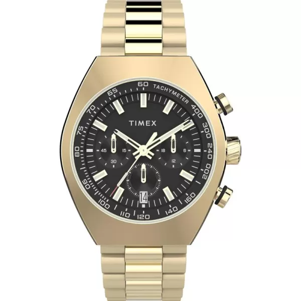 Timex Mens Legacy 42mm WatchGoldToneBlackGoldTone