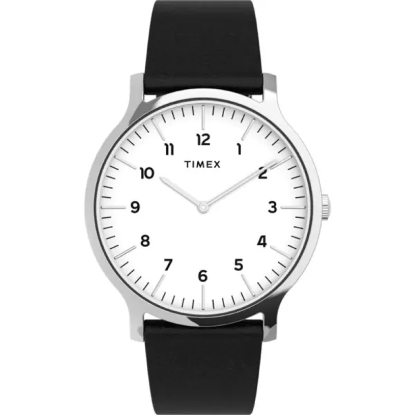 Timex Mens Norway 40mm WatchBlackSilverWhite