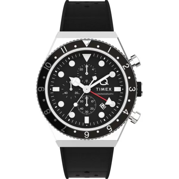 Timex Mens Q Chronograph 40mm WatchBlackBlack