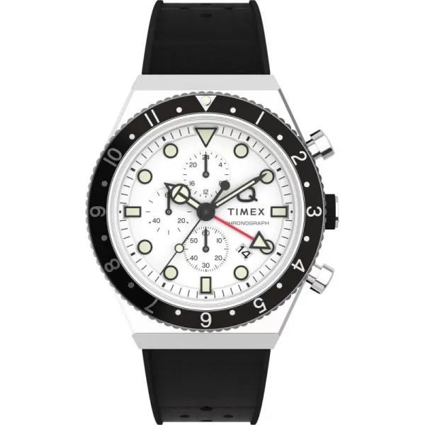 Timex Mens Q Chronograph 40mm WatchBlackWhite