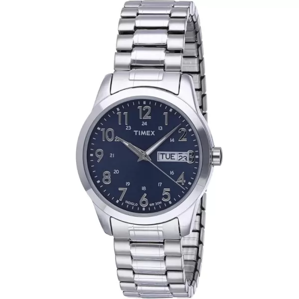 Timex Mens South Street Sport 36mm Watch Box SetSilverToneBlue