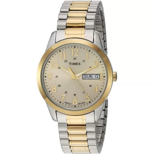 Timex Mens South Street Sport 36mm Watch Box SetTwoToneChampagne
