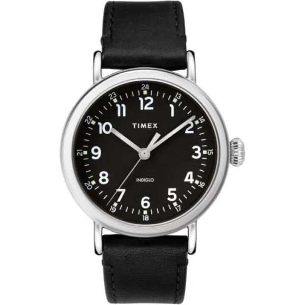 Timex Mens Standard 40mm WatchBlackSilver