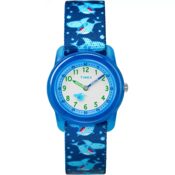 Timex TIME Machines 28mm Black Fast Wrap Kids WatchBlue Sharks