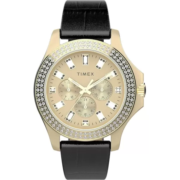 Timex Womens Kaia 40mm WatchBlackGoldToneGoldTone
