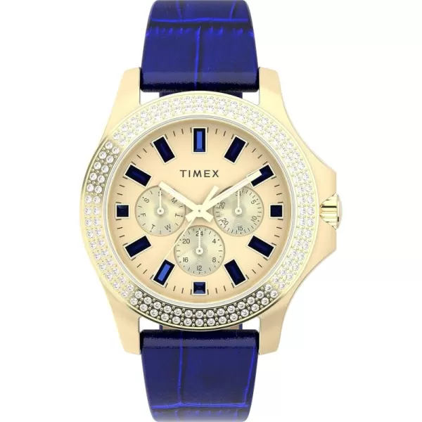 Timex Womens Kaia 40mm WatchBlueGoldToneGoldTone