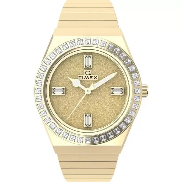 Timex Womens Q 36mm WatchGoldToneGoldToneGoldTone