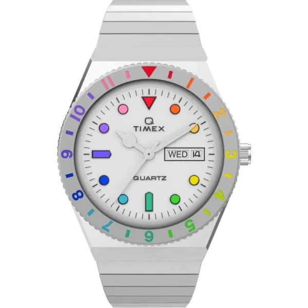 Timex Womens Q 36mm WatchSilverToneSilverTone