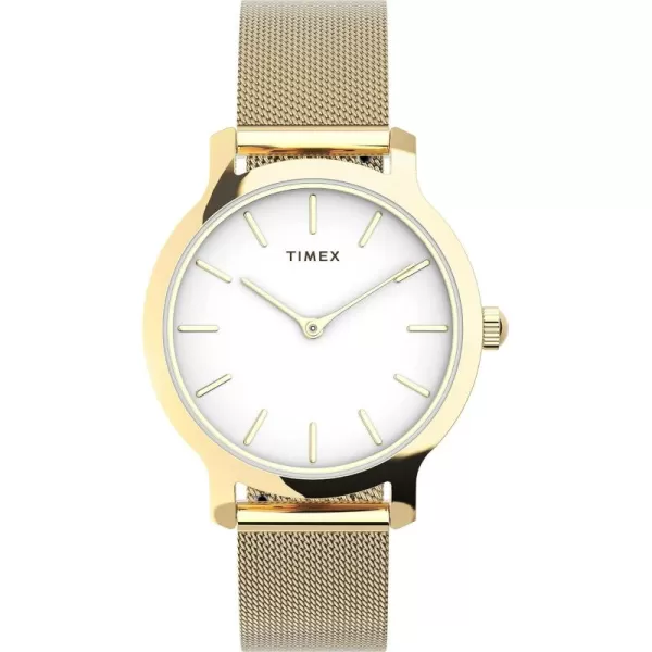 Timex Womens Transcend 31mm WatchGoldToneWhiteGoldTone