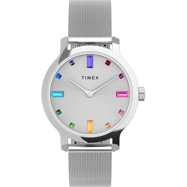 Timex Womens Transcend 31mm WatchStainless SteelSilverToneSilverTone