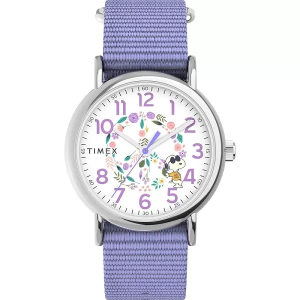 Timex X Peanuts in Bloom Womens Weekend 38mm WatchPurple
