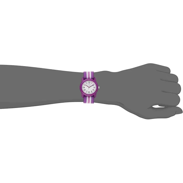 TIMEX TIME MACHINES 29mm Purple Stripe Elastic Fabric Kids Watch