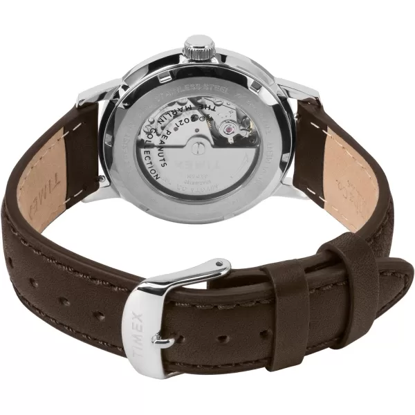 Timex 40 mm Marlin Automatic X Peanuts Featuring Snoopy Beagle Scout Leather Strap WatchPeanuts Beagle Scout