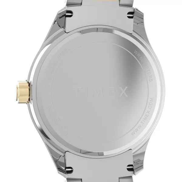 Timex Mens Dress 42mm WatchTwoToneBlueTwoTone