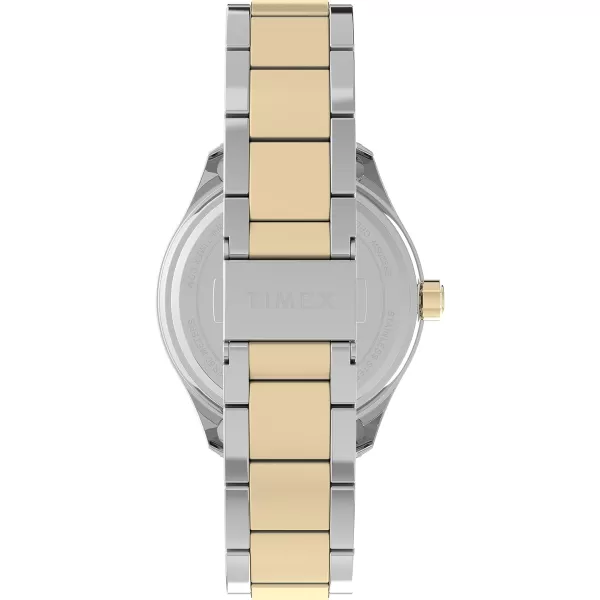 Timex Mens Dress 42mm WatchTwoToneBlueTwoTone
