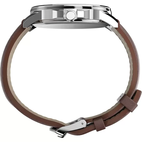 Timex Mens Dress 45mm WatchBrownGreen