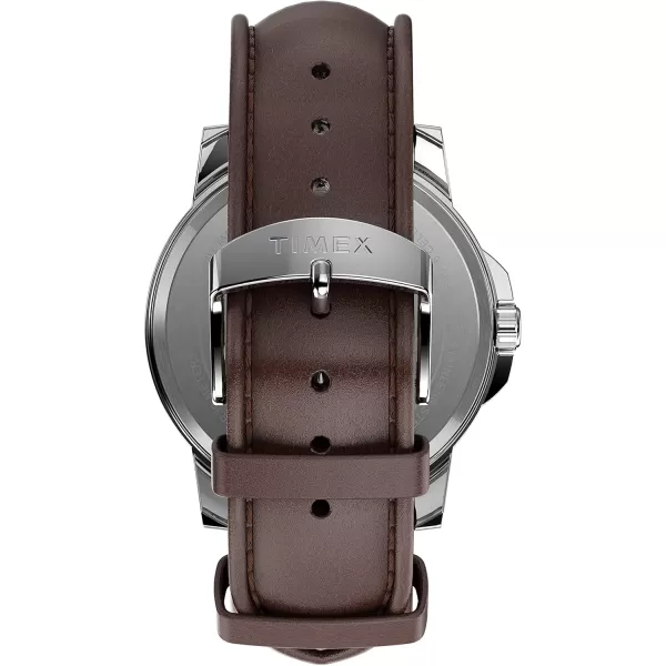 Timex Mens Dress 45mm WatchBrownGreen