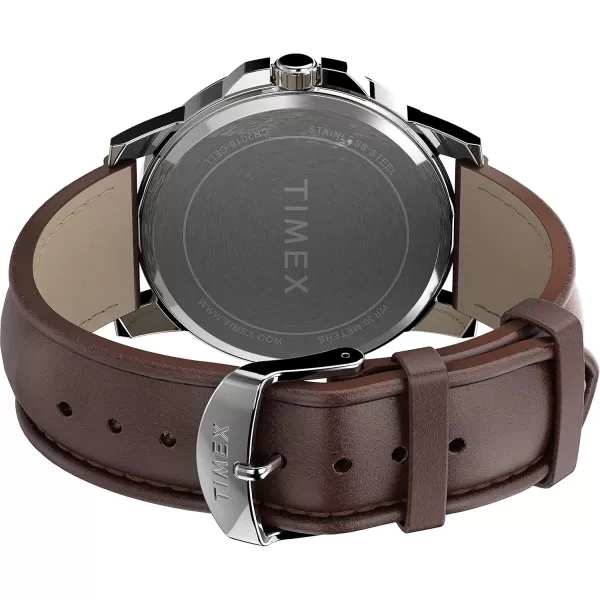 Timex Mens Dress 45mm WatchBrownGreen
