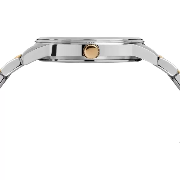 Timex Mens Dress Analog 40mm Stainless Steel Bracelet WatchTwoTone