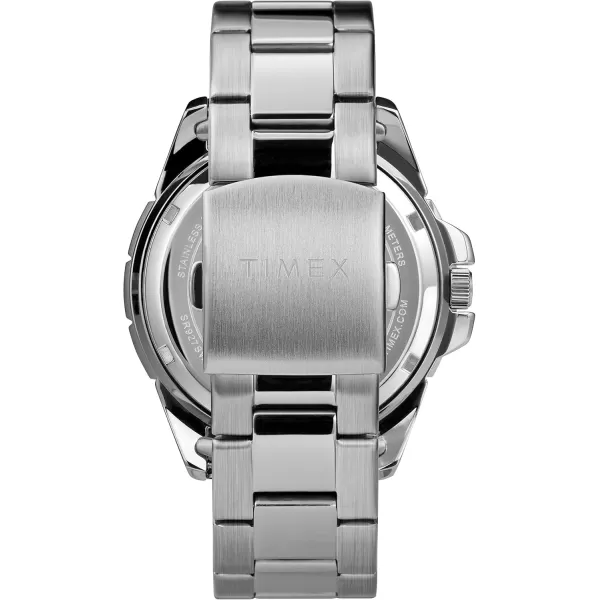 Timex Mens Dress Multifunction 45mm WatchSilverToneBlack