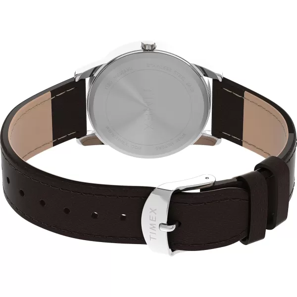 Timex Mens Easy Reader WatchBlackSilverToneBlue35mm
