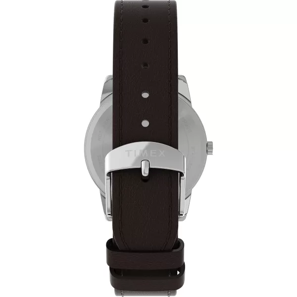 Timex Mens Easy Reader WatchBlackSilverToneBlue35mm